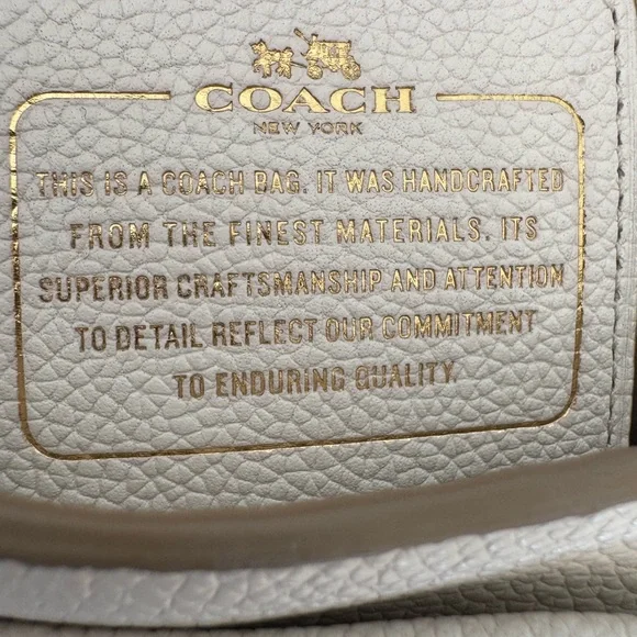 Coach Soft White Pebble Leather Crossbody with Gold Chain Trim. NWOT Medium SZ - Picture 8 of 16